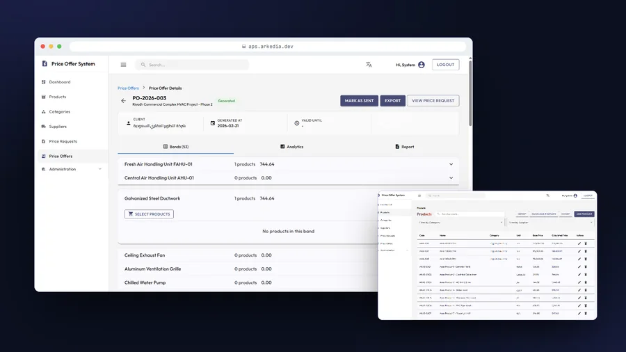 APS: Upload a bill of quantities, get a priced offer back in two hours.